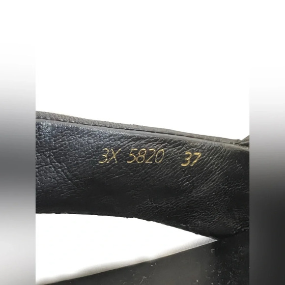 100% Authentic Prada Genuine Leather Slingback Sandals Black Adjustable 37 7 - Picture 5 of 7